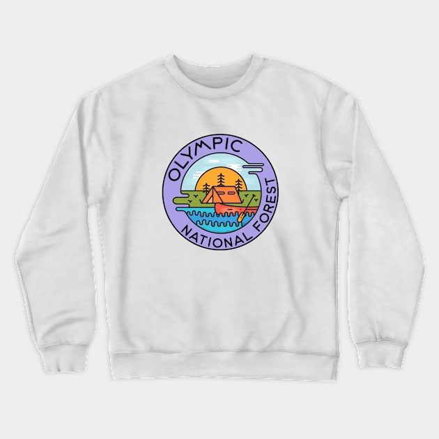 Olympic National Forest Washington Camping Canoe Crewneck Sweatshirt by DD2019